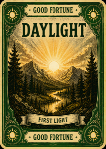 Daylight remedy card, similar to a Mille Bornes remedy